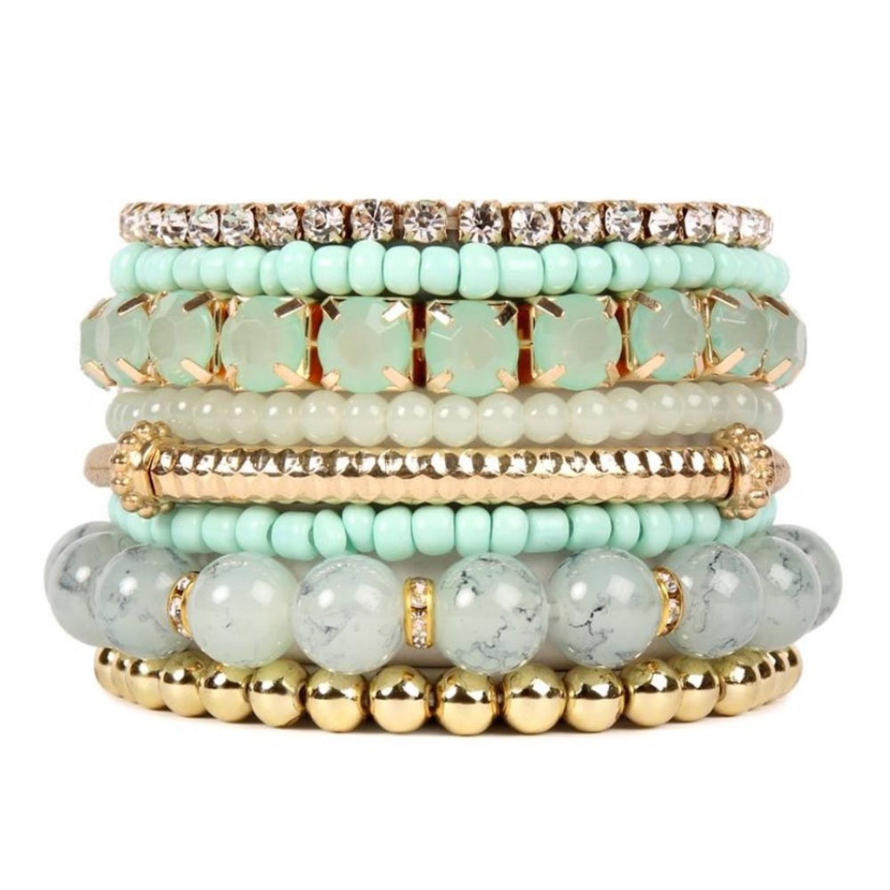 NEW 🥂 STRETCHY BEADED STACKING BRACELETS TIFFANY